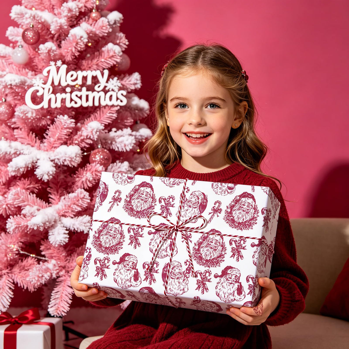 Blue Toile Christmas Wrapping Paper