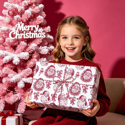 Blue Toile Christmas Wrapping Paper