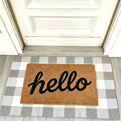Blue Buffalo Plaid Outdoor Rug, 27.5x43