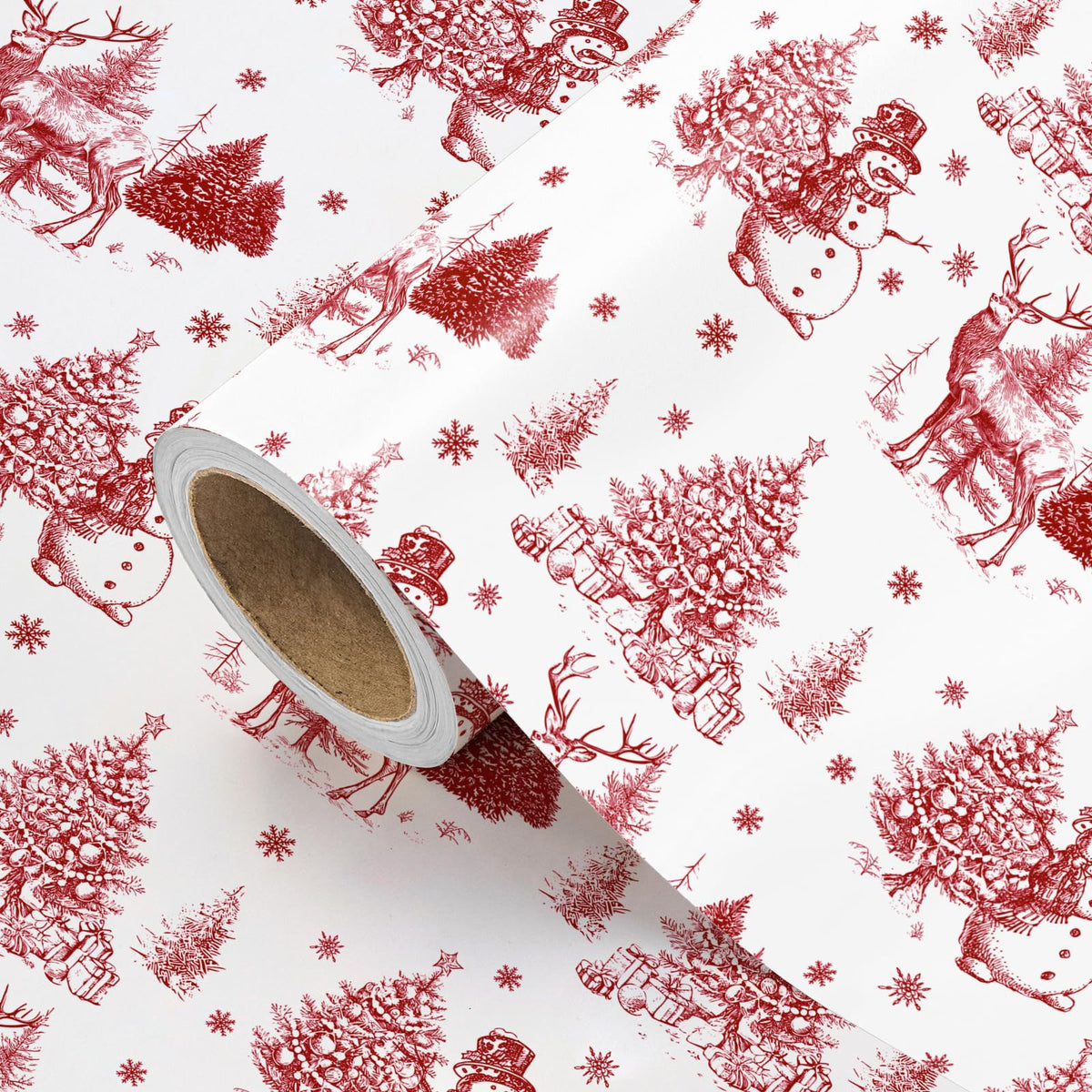 Blue Toile Christmas Wrapping Paper