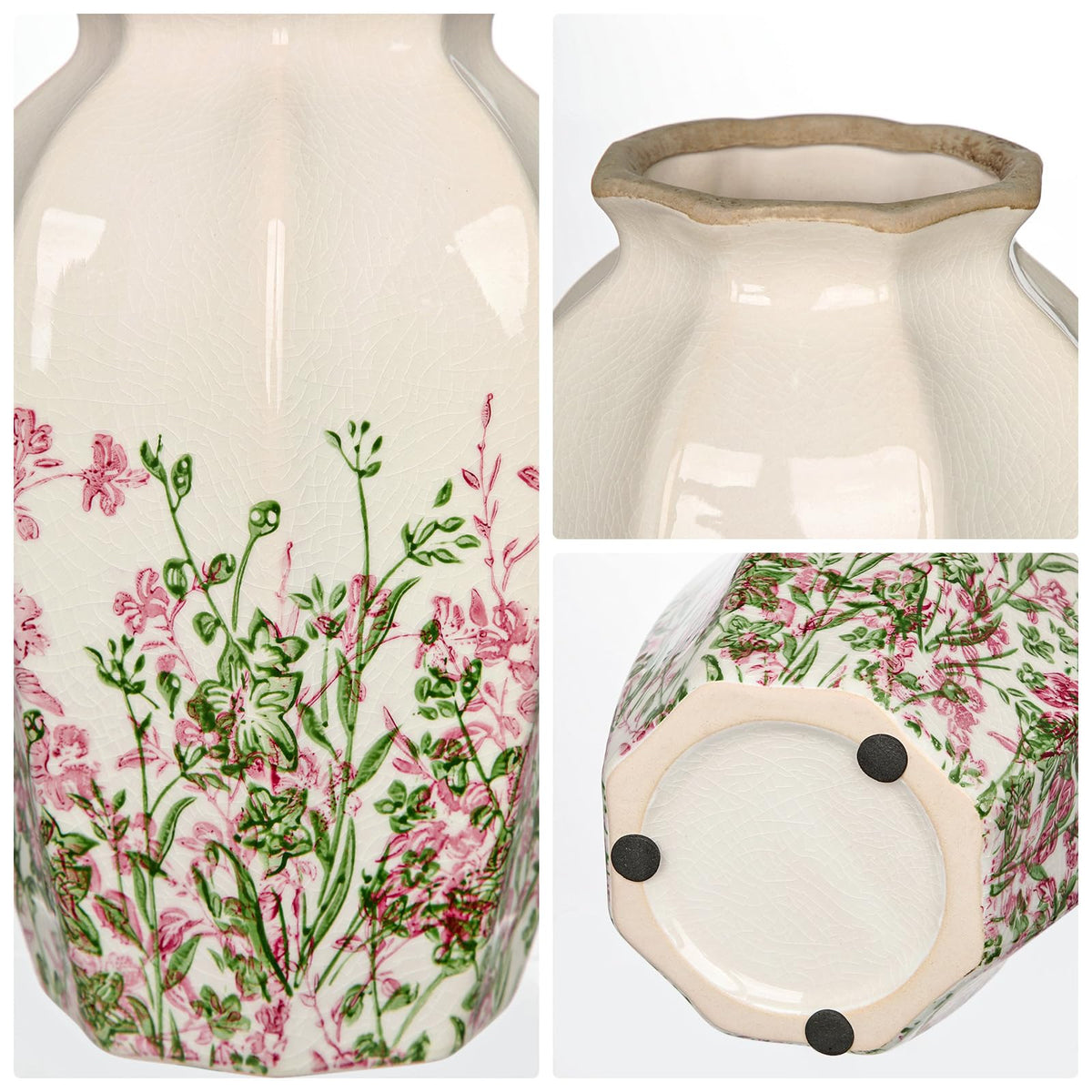 Hollyone Blue and White Chinoiserie Bottle Vase, 7 Inch
