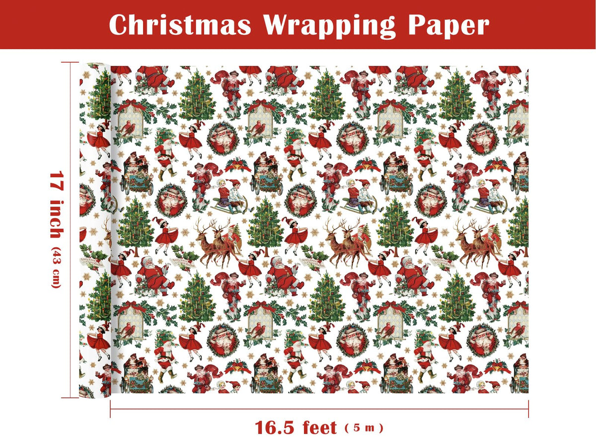 Blue Toile Christmas Wrapping Paper
