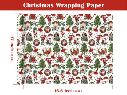 Blue Toile Christmas Wrapping Paper