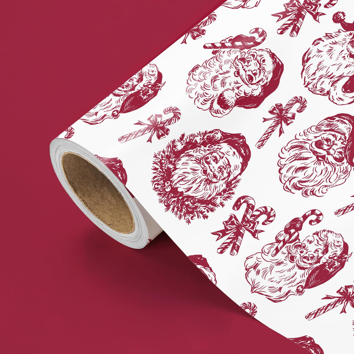 Blue Toile Christmas Wrapping Paper