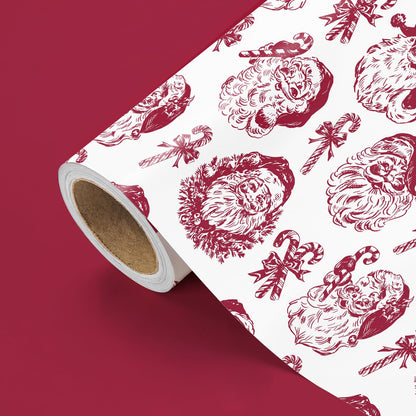 Blue Toile Christmas Wrapping Paper