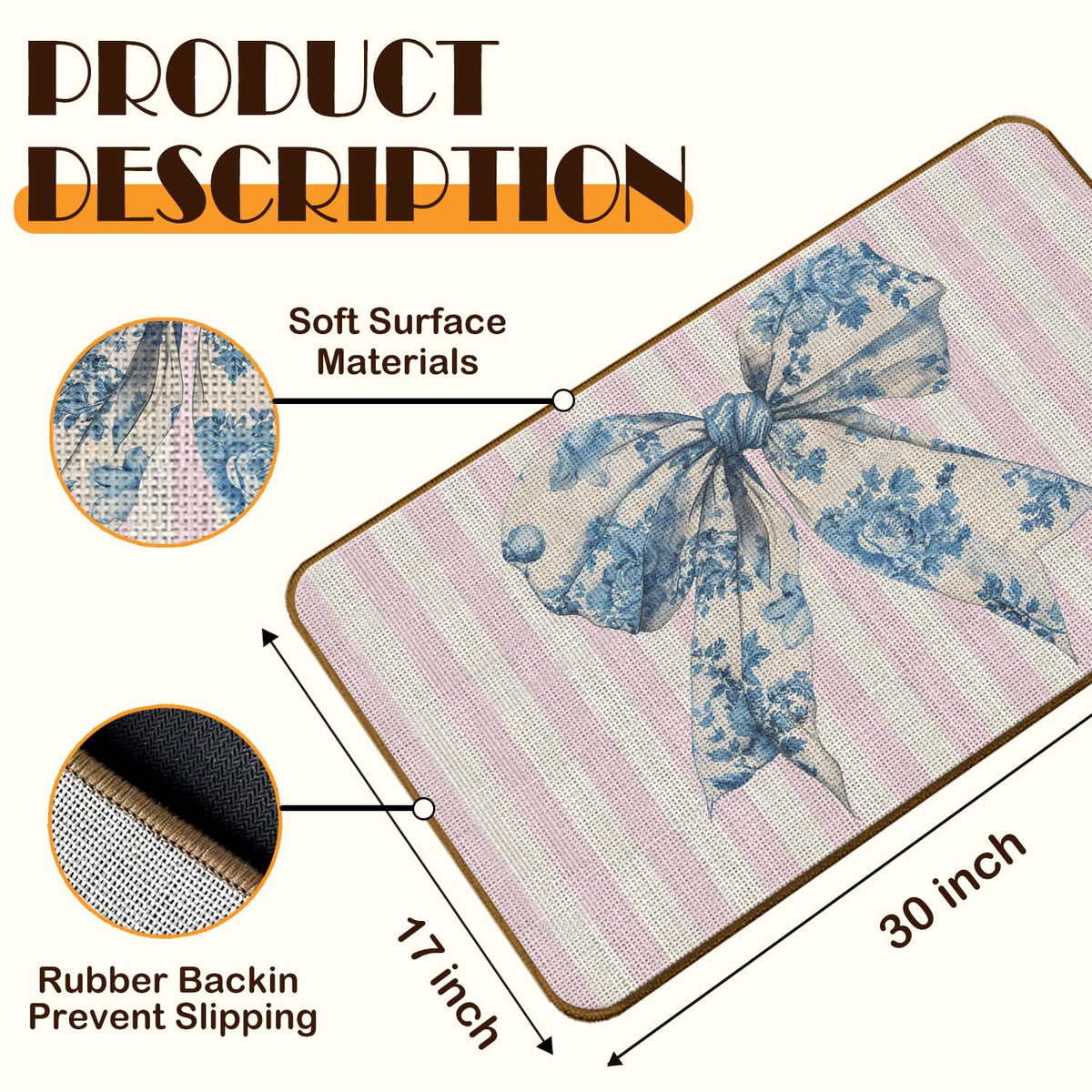Chinoiserie Dachshund Doormat, 17 x 30 Inch