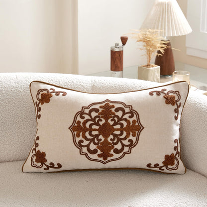 Chinoiserie Floral Chenille Pillow Cover