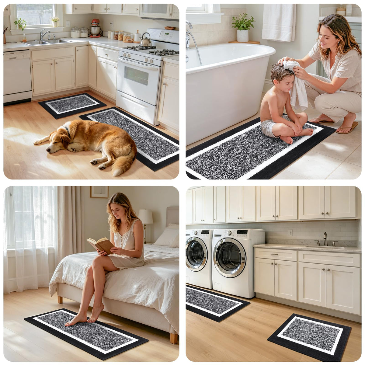 Shaggy Microfiber Bath Rug Set, 3 Piece