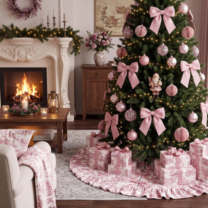 Blue Chinoiserie Christmas Tree Skirt, 48 Inch