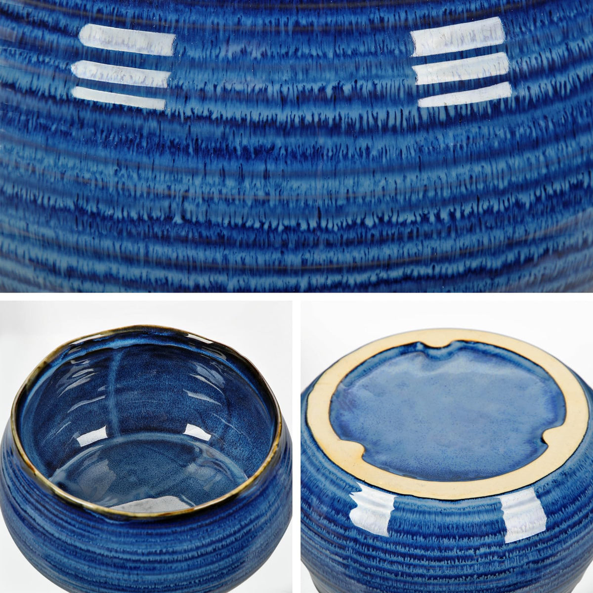 Blue and White Chinoiserie Bowl Planter, 9 Inch