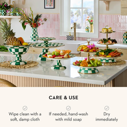 MacKenzie-Childs Two-Tier Sweet Stand, Royal Check