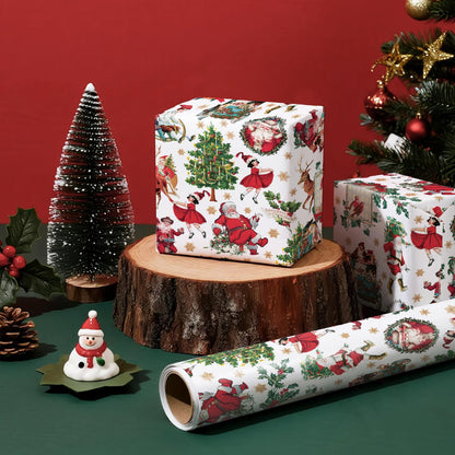 Blue Toile Christmas Wrapping Paper