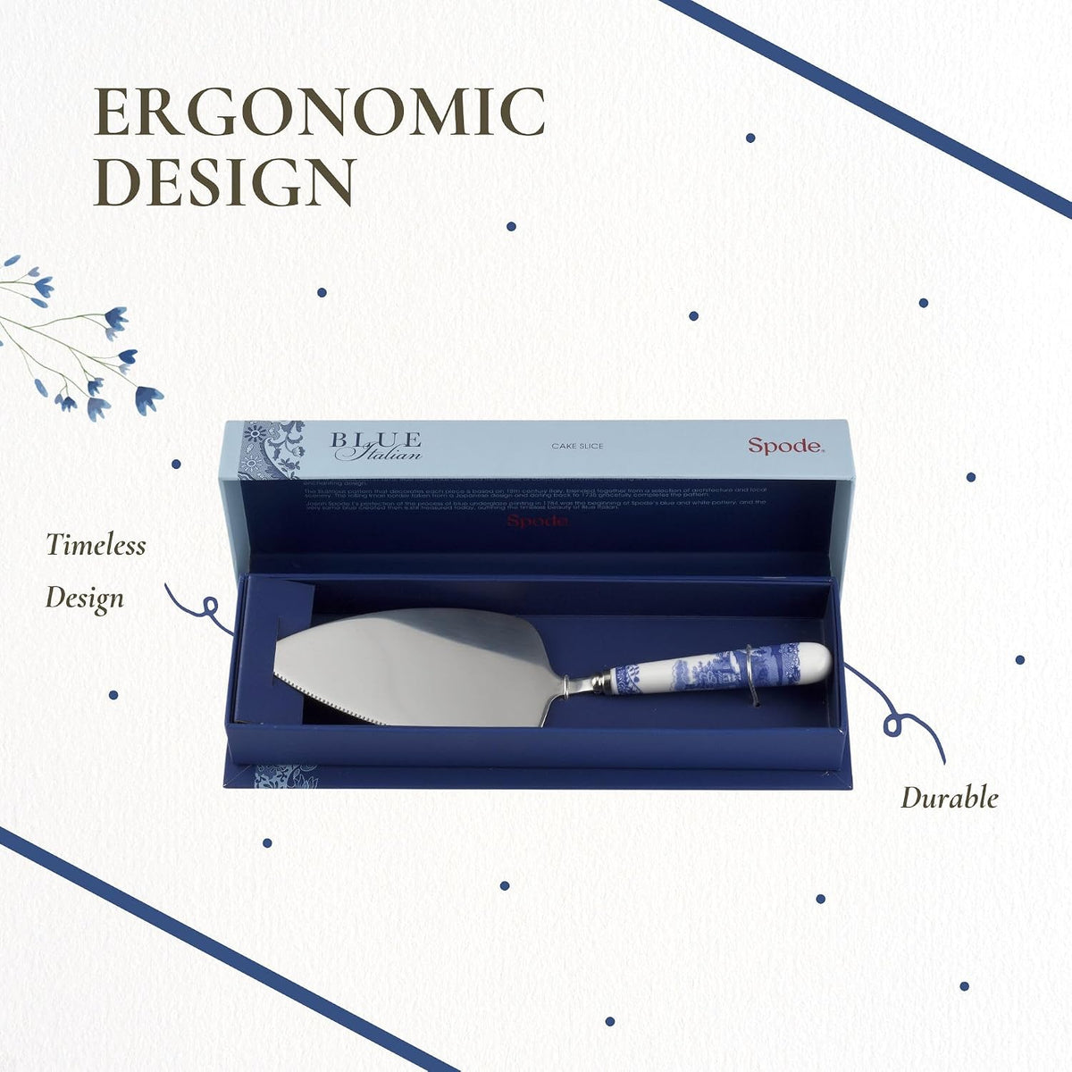 Spode Blue Italian Cake Server, 10 Inch