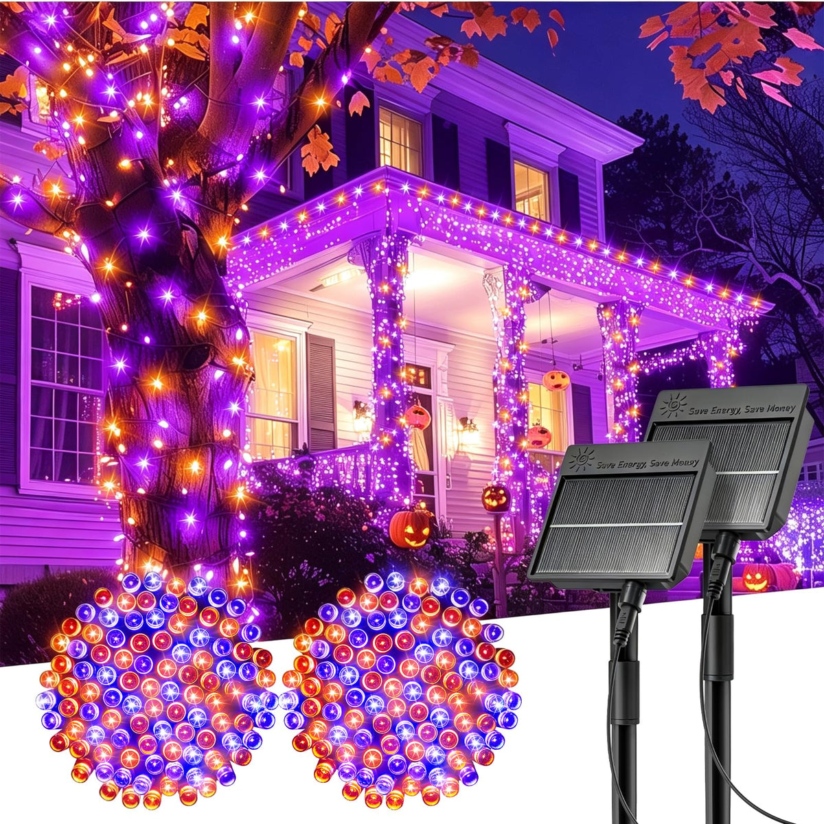 Solar Christmas String Lights, 100 LED, 40 ft