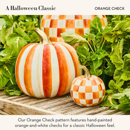 MacKenzie-Childs Resin Pumpkin, Royal Check