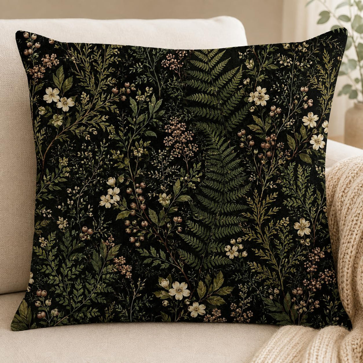 Blue Chinoiserie Bird and Peony Pillow Cover, 18x18