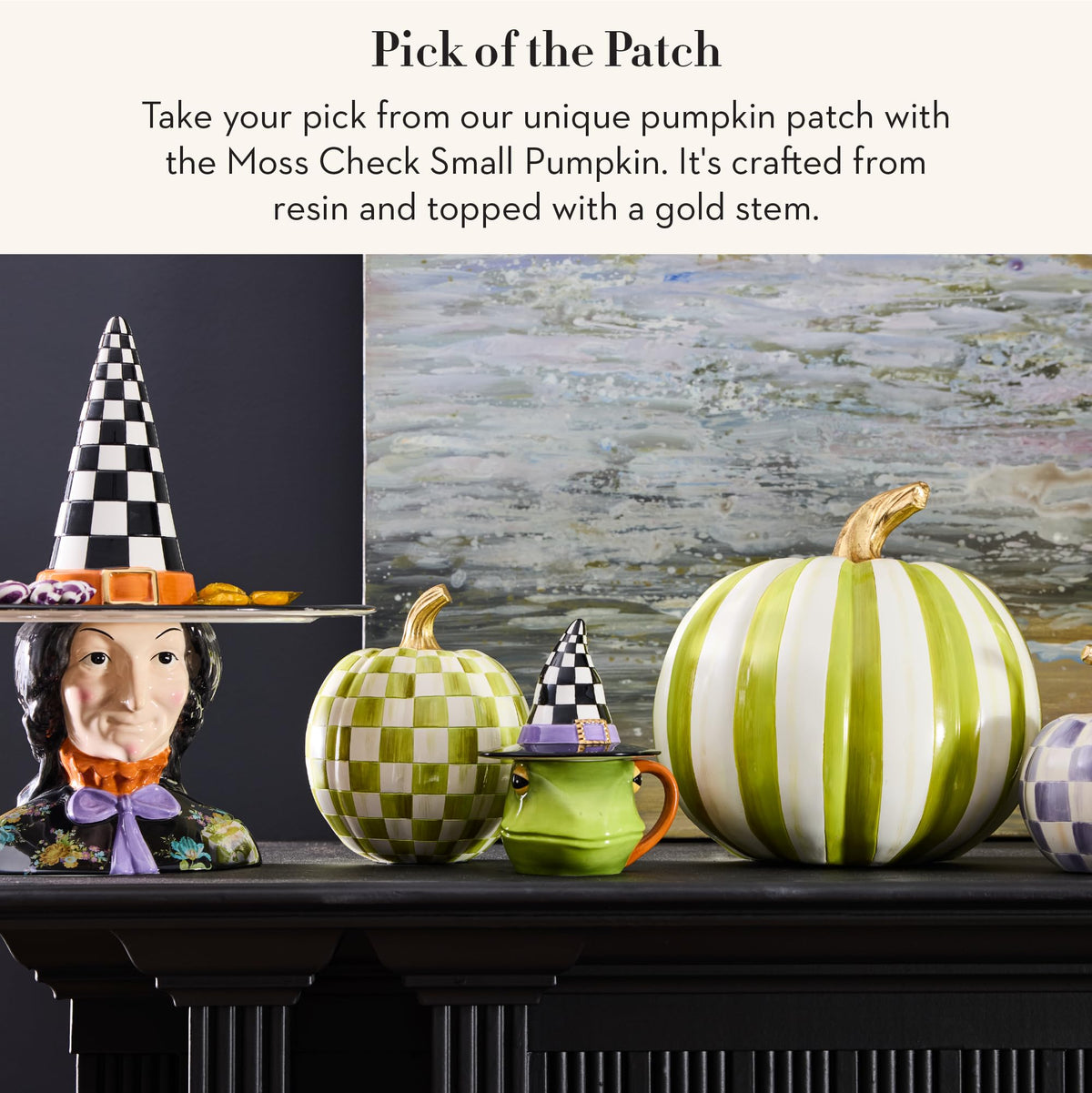 MacKenzie-Childs Resin Pumpkin, Royal Check