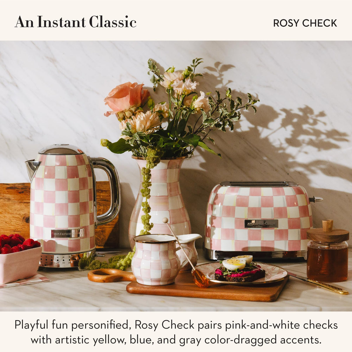 MacKenzie-Childs Electric Kettle, Royal Check
