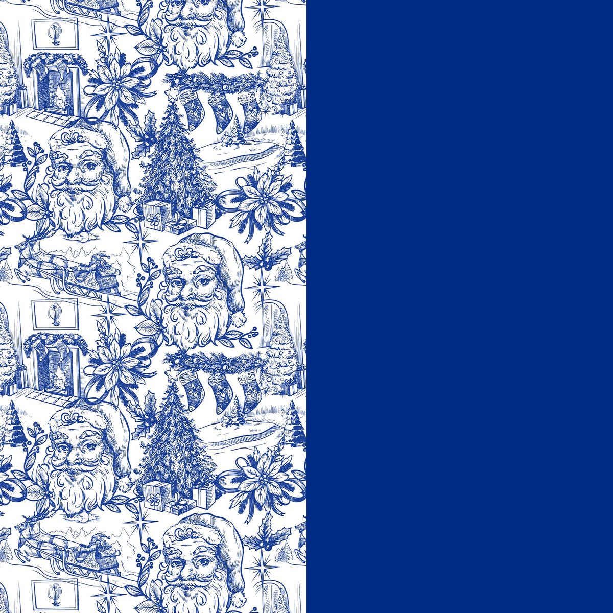 Reversible Toile Christmas Wrapping Paper