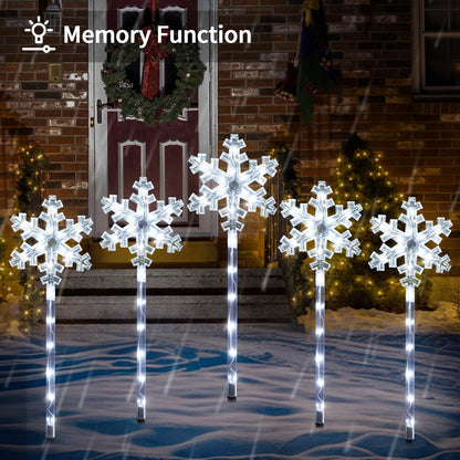 Solar Snowflake Pathway Lights, 10 Pack