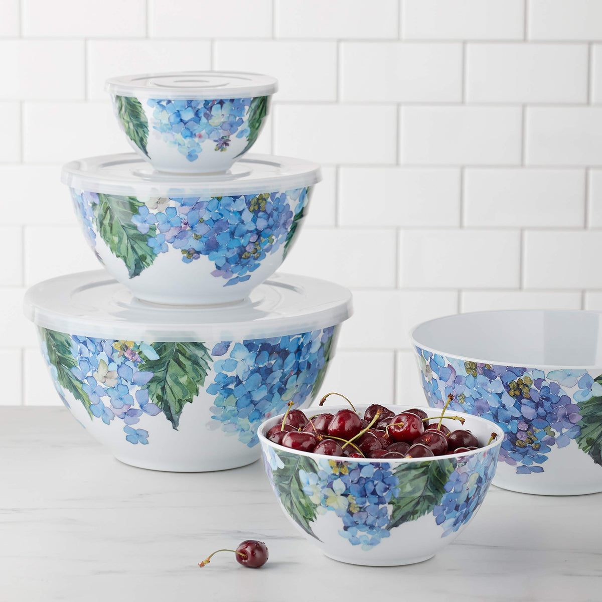 Nesting Melamine Mixing Bowls with Lids, Set of 10