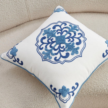 Chinoiserie Floral Chenille Pillow Cover