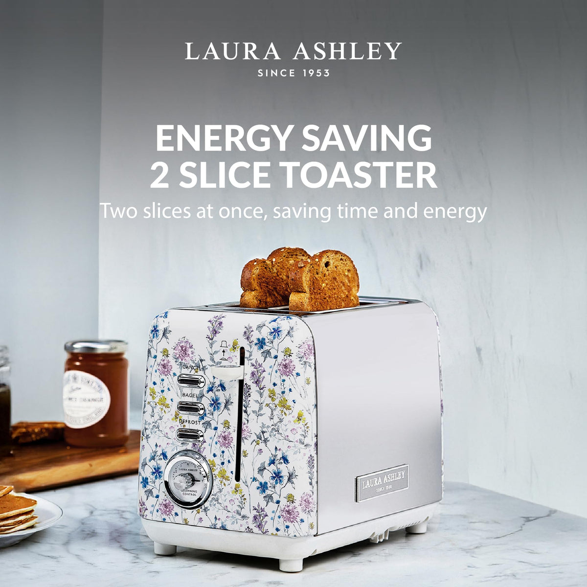 Laura Ashley Wide Slot 2-Slice Toaster