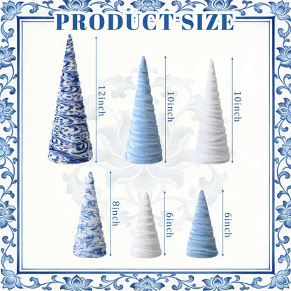 Chinoiserie Velvet Christmas Trees, Set of 6