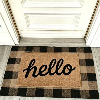 Blue Buffalo Plaid Outdoor Rug, 27.5x43