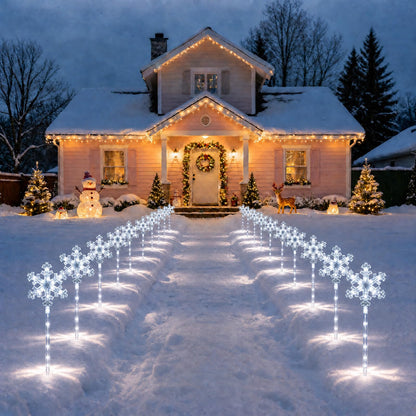 Solar Snowflake Pathway Lights, 10 Pack