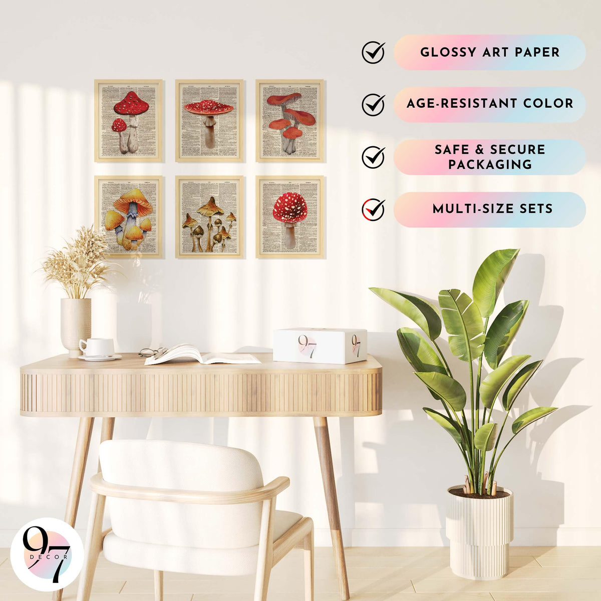 Blue and White Ginger Jar Wall Art Prints, Set of 9
