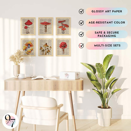 Blue and White Ginger Jar Wall Art Prints, Set of 9