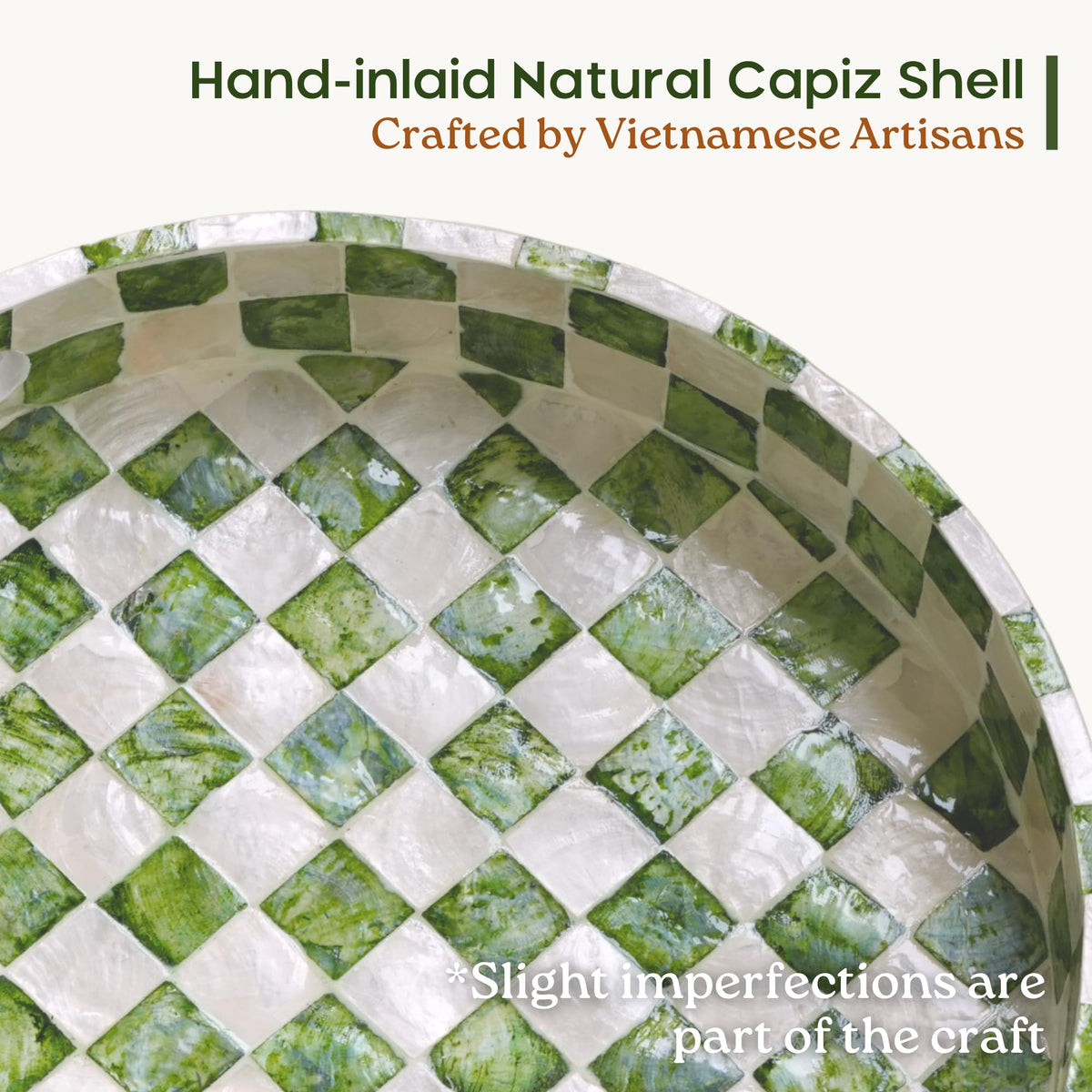 Capiz Shell Decorative Serving Tray, Navy Blue