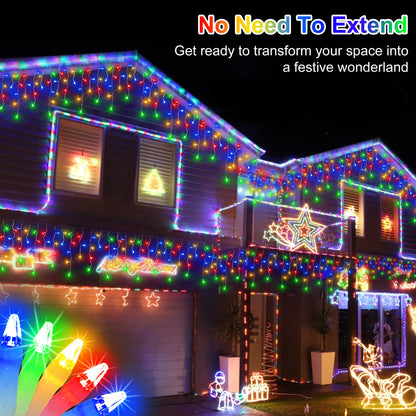 Blue and Cool White Icicle Lights, 164 ft
