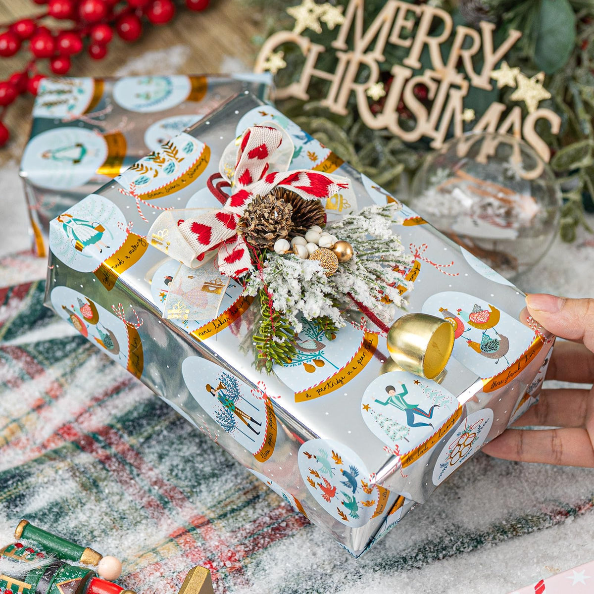 Blue Nutcracker Christmas Wrapping Paper, 32.8 Ft