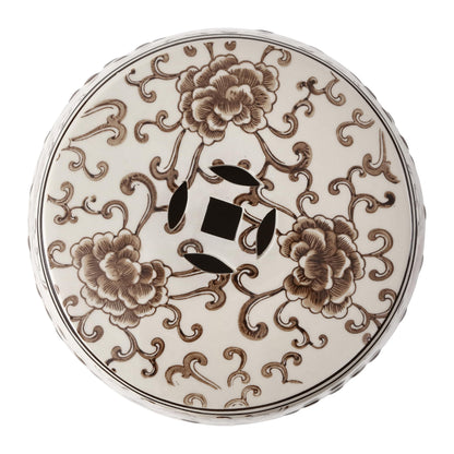 Jonathan Y Lotus Chinoiserie Garden Stool, 17.75"