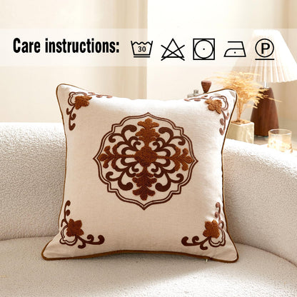 Chinoiserie Floral Chenille Pillow Cover