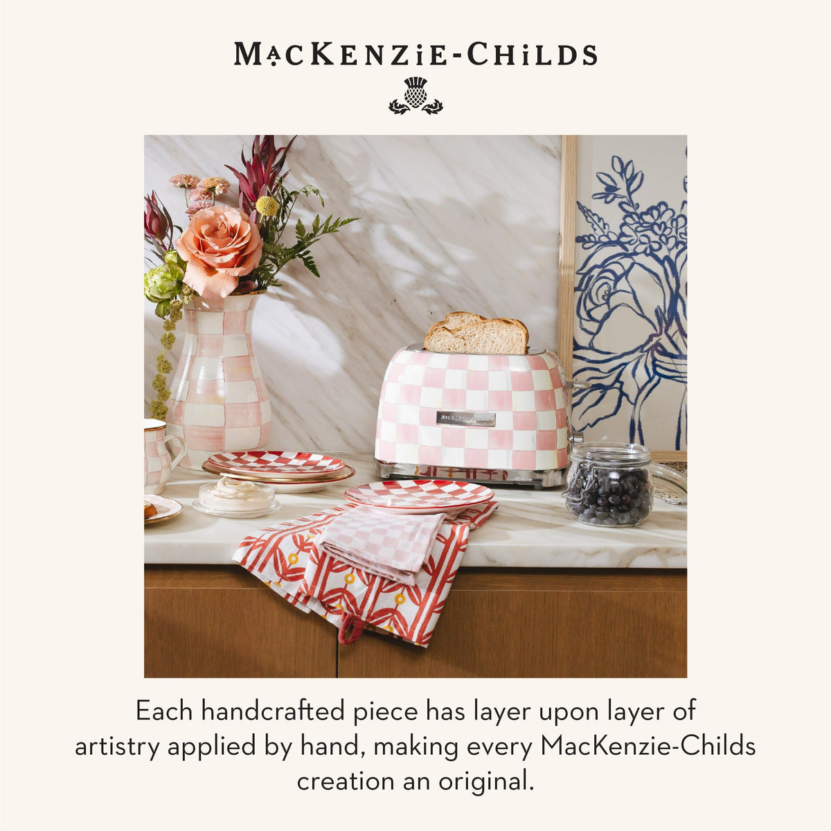 MacKenzie-Childs 2-Slice Toaster, Royal Check