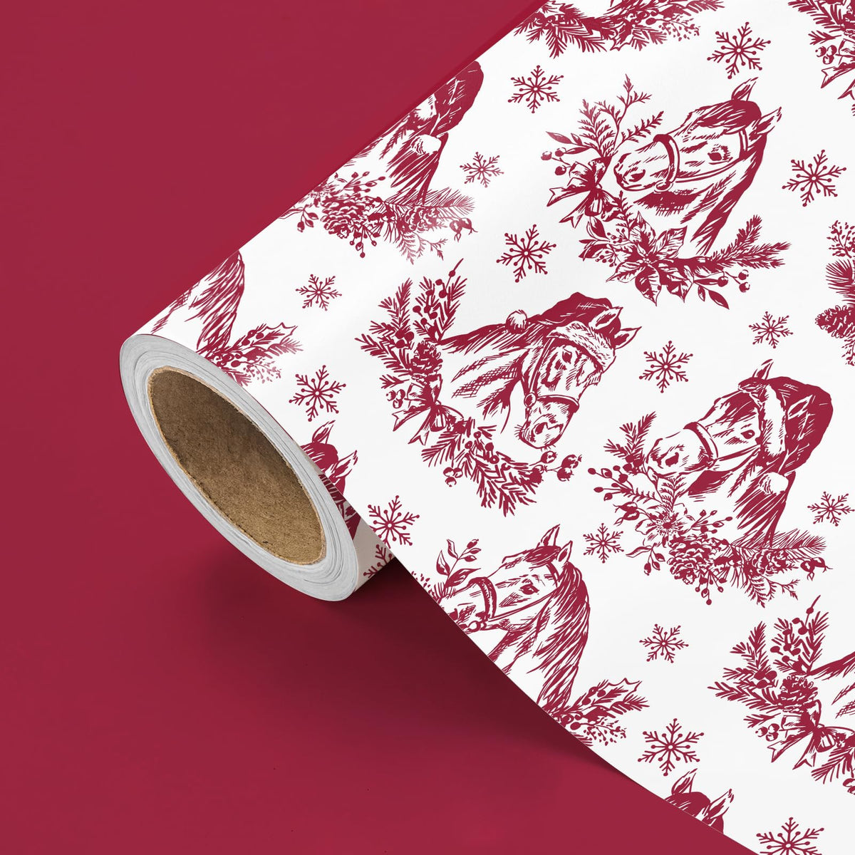 Blue Toile Christmas Wrapping Paper