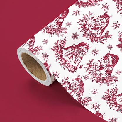 Blue Toile Christmas Wrapping Paper