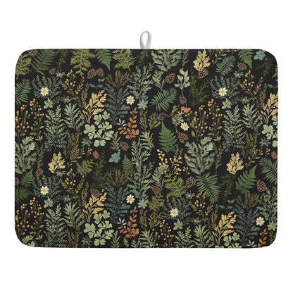 Blue Chinoiserie Floral Dish Drying Mat