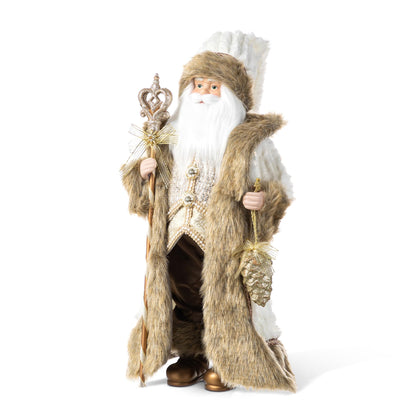 Blue Velvet Santa Figurine, 18 Inch