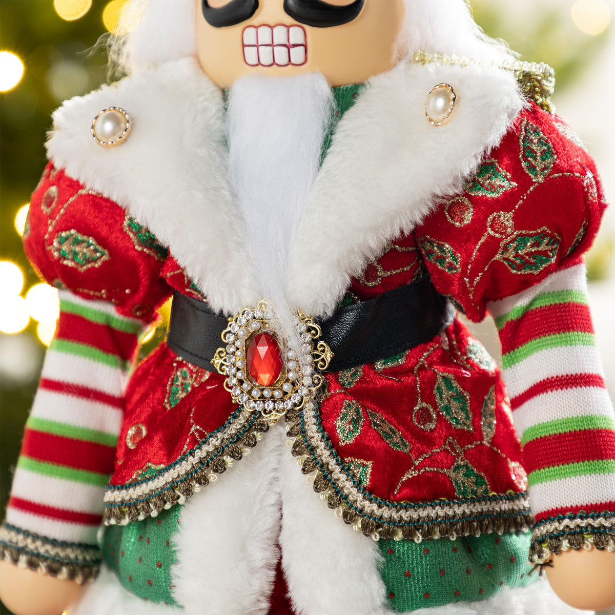 Blue Velvet Santa Figurine, 18 Inch