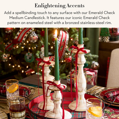 MacKenzie-Childs Sky Check Pillar Candlestick