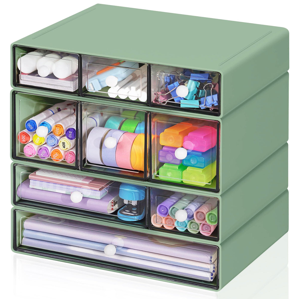 Blue 9-Drawer Desktop Storage Organizer