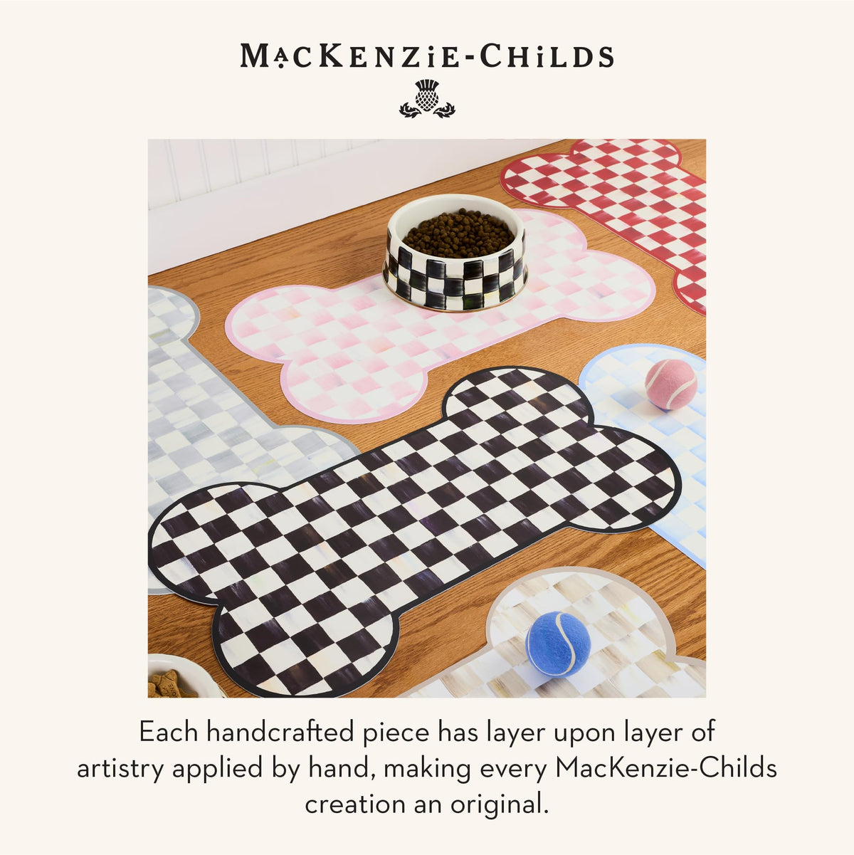 MacKenzie-Childs Pup Placemat, Royal Check
