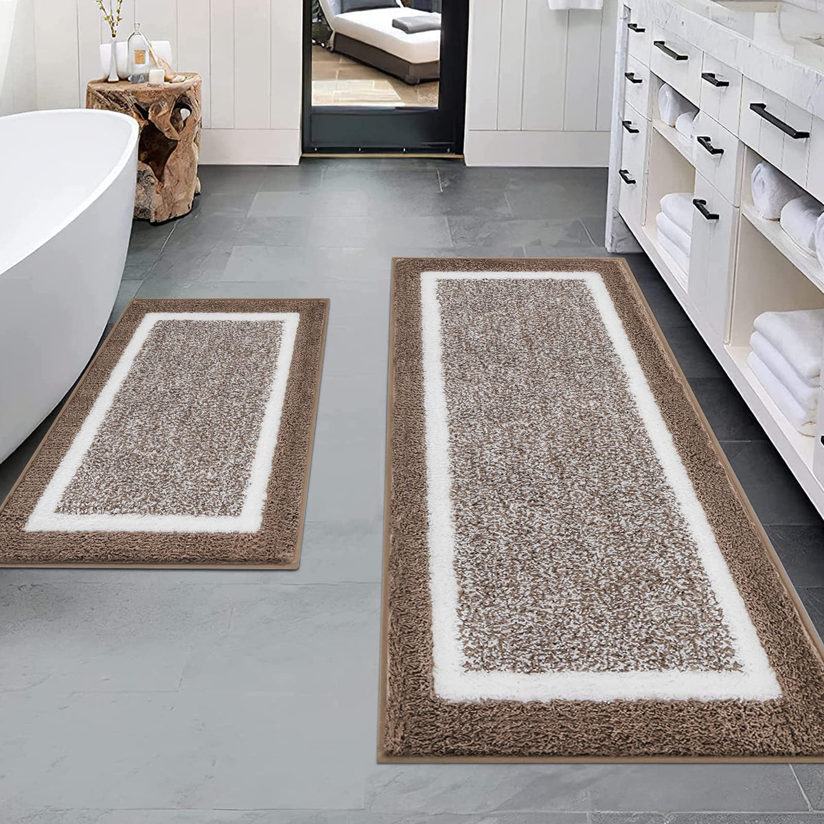 Shaggy Microfiber Bath Rug Set, 3 Piece