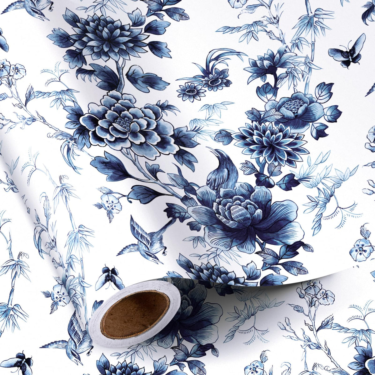 Reversible Toile Christmas Wrapping Paper