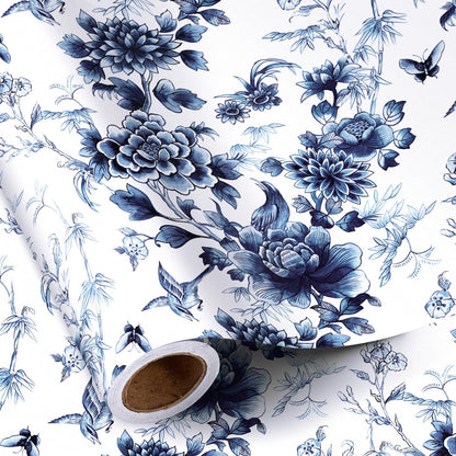 Reversible Toile Christmas Wrapping Paper