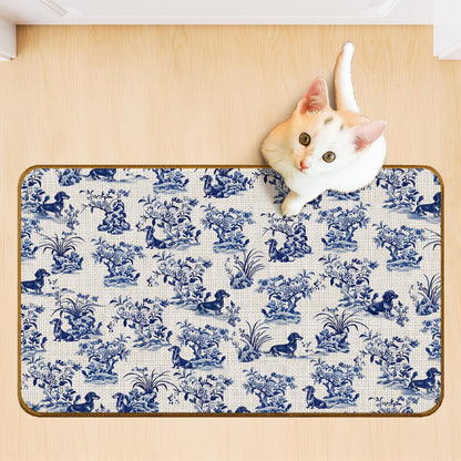 Chinoiserie Dachshund Doormat, 17 x 30 Inch